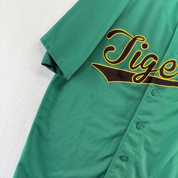 Detroit Tigers Jersey Men's Medium Green Embroidered Stitched St pattys Sewn - Picture 2 of 9